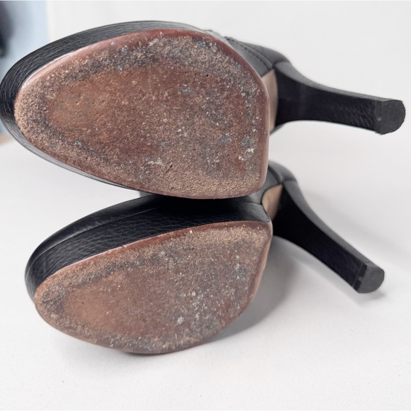 GUCCI BLACK CAVIAR LEATHER TECHNO HORSEBIT HEEL PLATFORM BOOTS SZ 40 - Picture 4 of 12